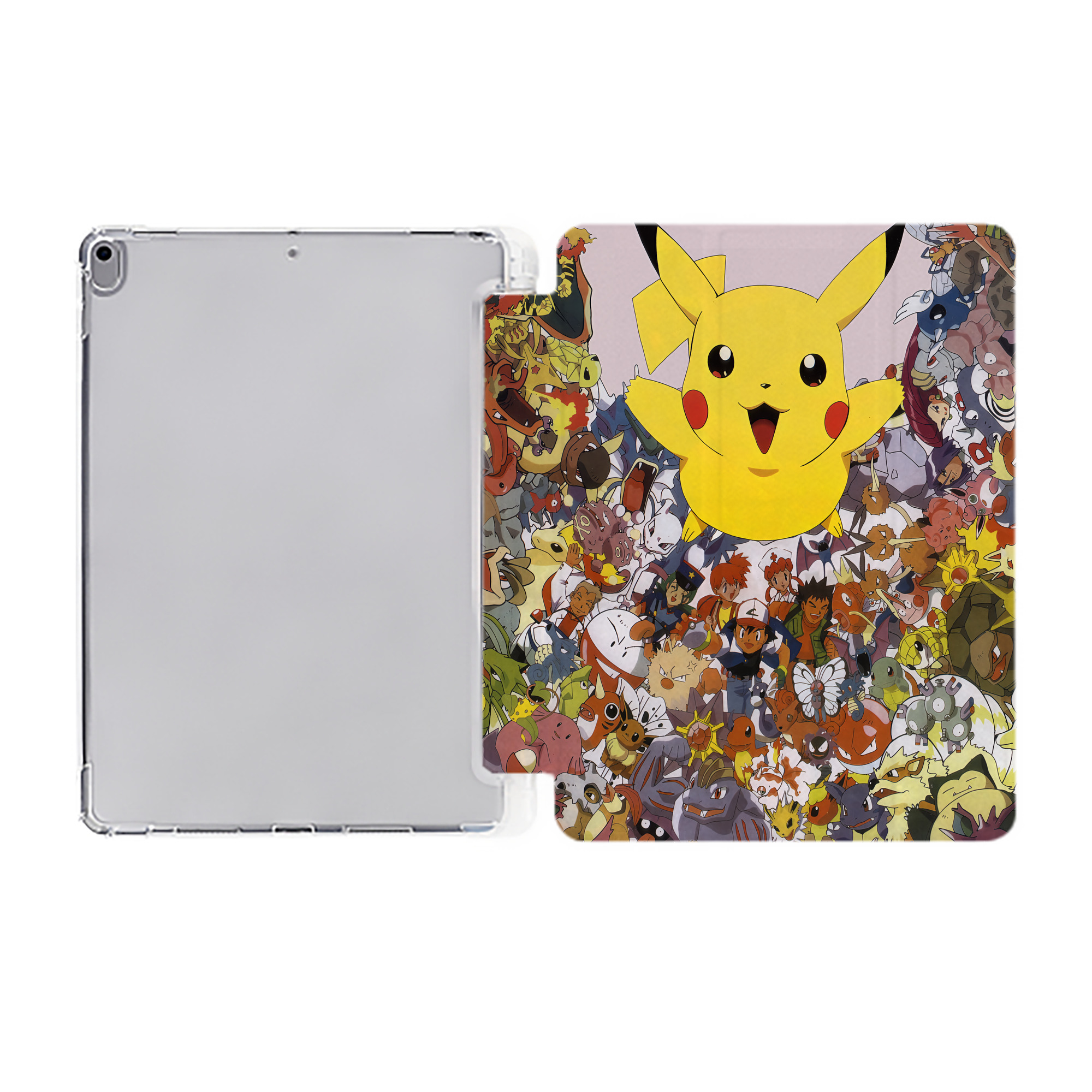 （画像用） ポケットモンスター Pokémon IPad ケース ペン収納付き 三つ折りスタンド PUレザー×シリコン 対応機種9.5/10.5/10.9インチ